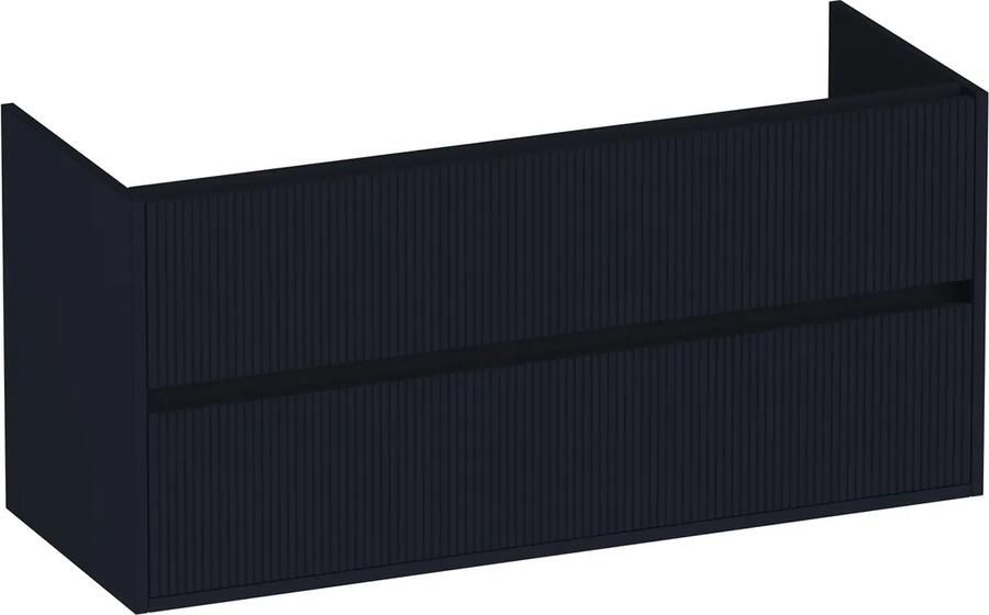 Brauer Adore Wavy onderkast ribbelfront 120cm met 2 softclose lades zwart mat