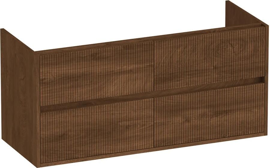 Brauer Adore Wavy onderkast ribbelfront 120cm met 4 softclose lades forest cacao