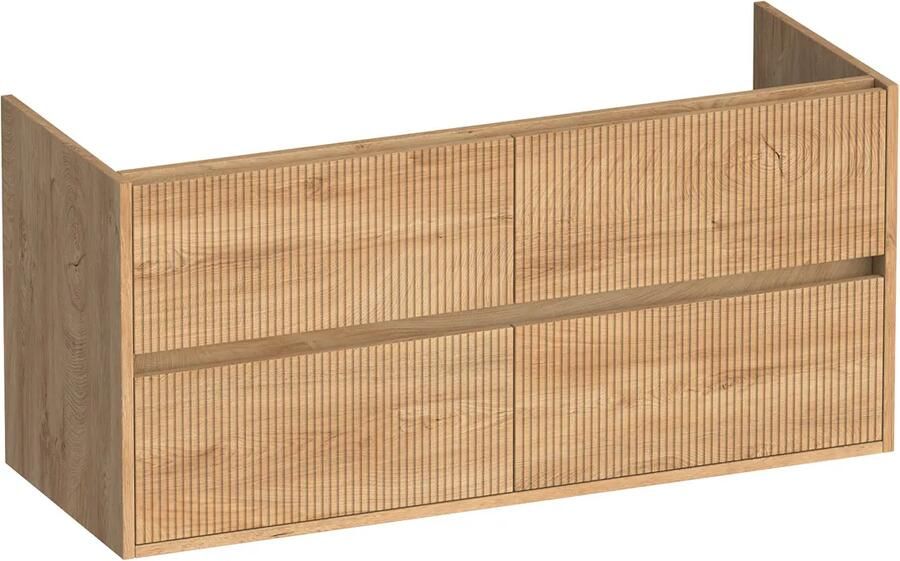 Brauer Adore Wavy onderkast ribbelfront 120cm met 4 softclose lades forest tan