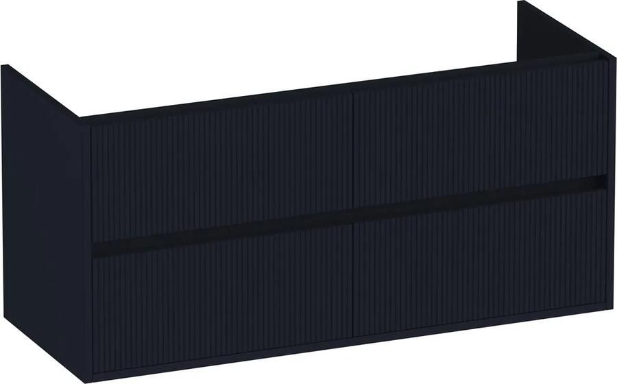 Brauer Adore Wavy onderkast ribbelfront 120cm met 4 softclose lades zwart mat