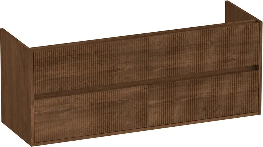 Brauer Adore Wavy onderkast ribbelfront 140cm met 4 softclose lades forest cacao