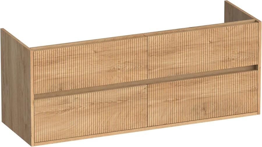 Brauer Adore Wavy onderkast ribbelfront 140cm met 4 softclose lades forest tan