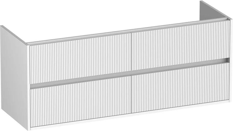 Brauer Adore Wavy onderkast ribbelfront 140cm met 4 softclose lades wit mat