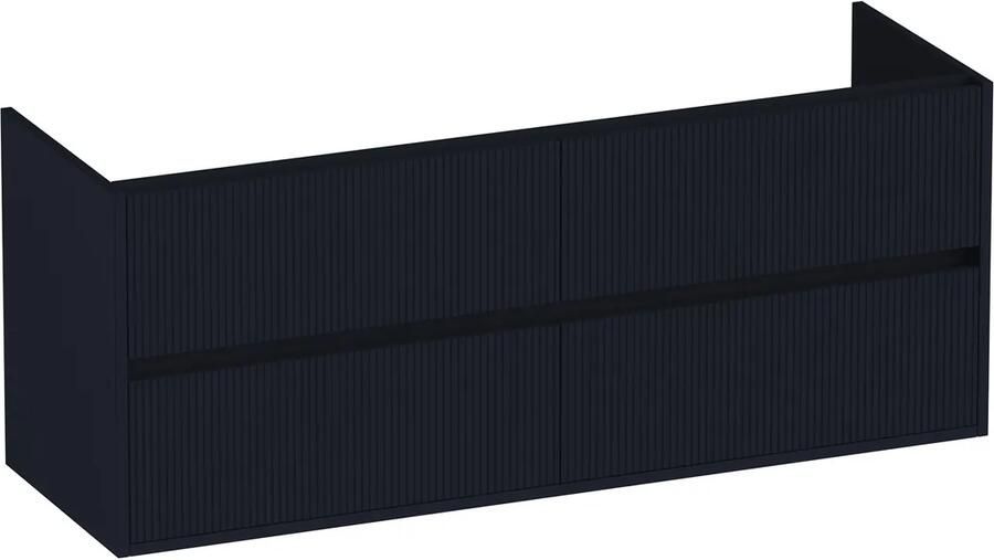 Brauer Adore Wavy onderkast ribbelfront 140cm met 4 softclose lades zwart mat