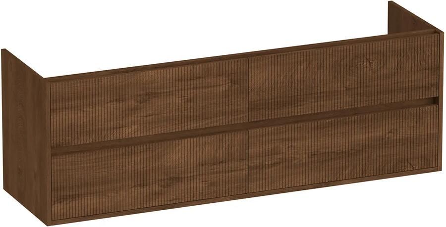 Brauer Adore Wavy onderkast ribbelfront 160cm met 4 softclose lades forest cacao