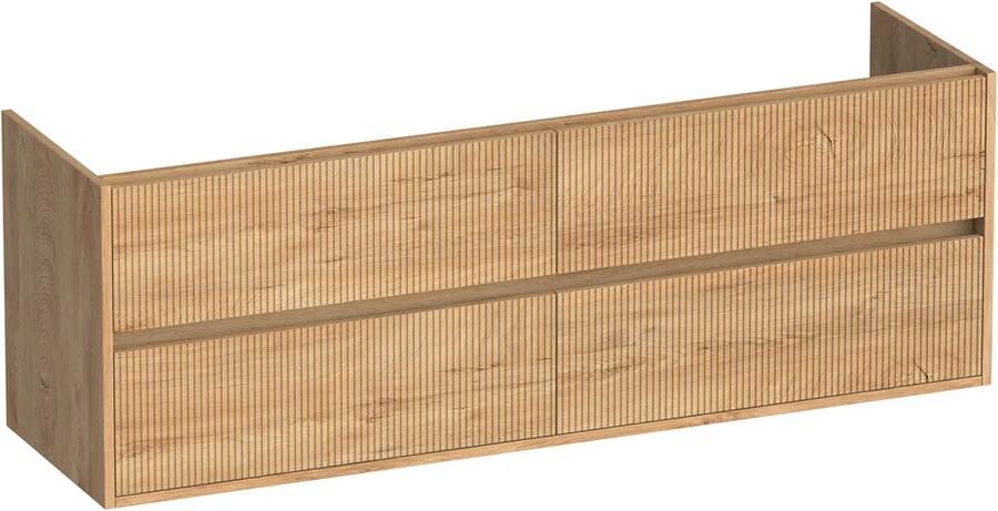 Brauer Adore Wavy onderkast ribbelfront 160cm met 4 softclose lades forest tan