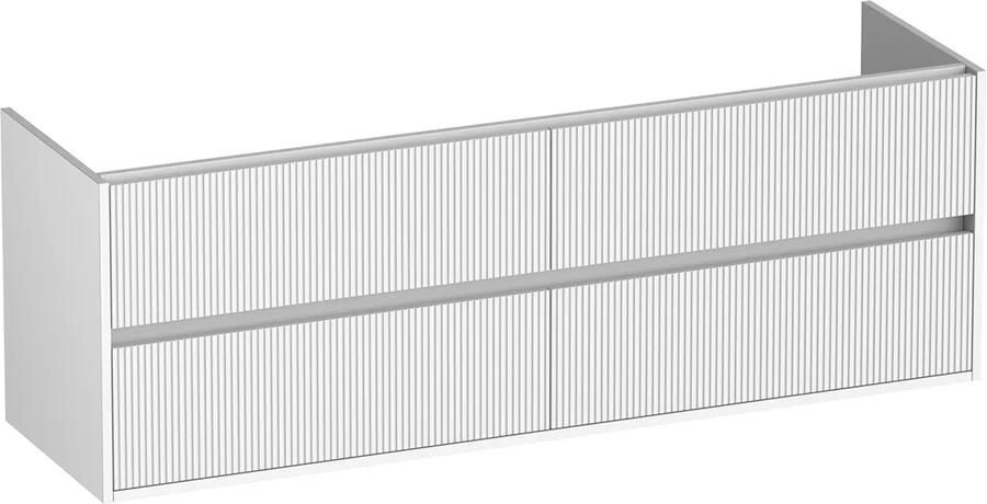 Brauer Adore Wavy onderkast ribbelfront 160cm met 4 softclose lades wit mat