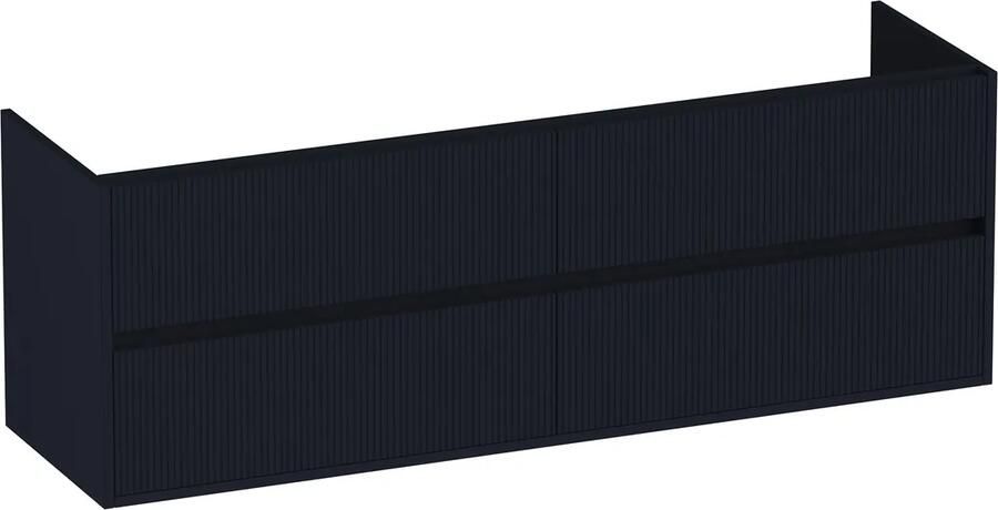 Brauer Adore Wavy onderkast ribbelfront 160cm met 4 softclose lades zwart mat