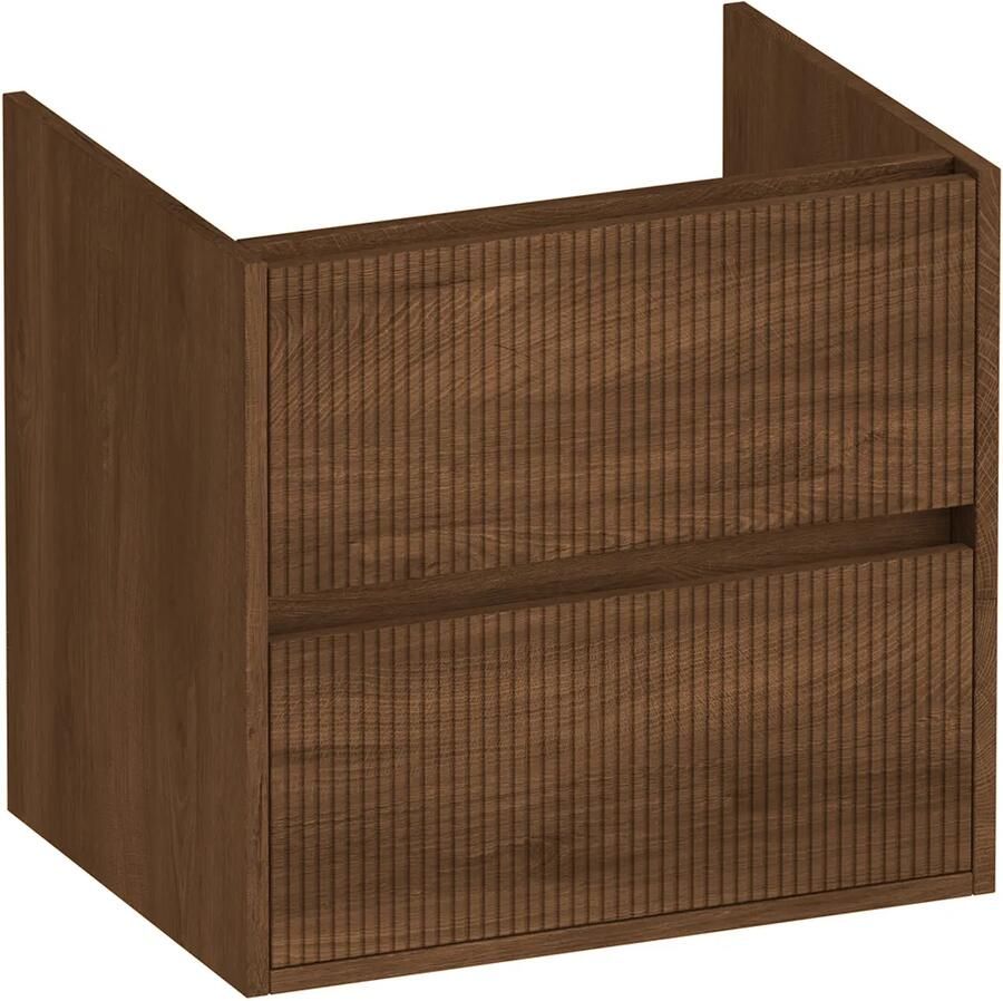 Brauer Adore Wavy onderkast ribbelfront 60cm met 2 softclose lades forest cacao