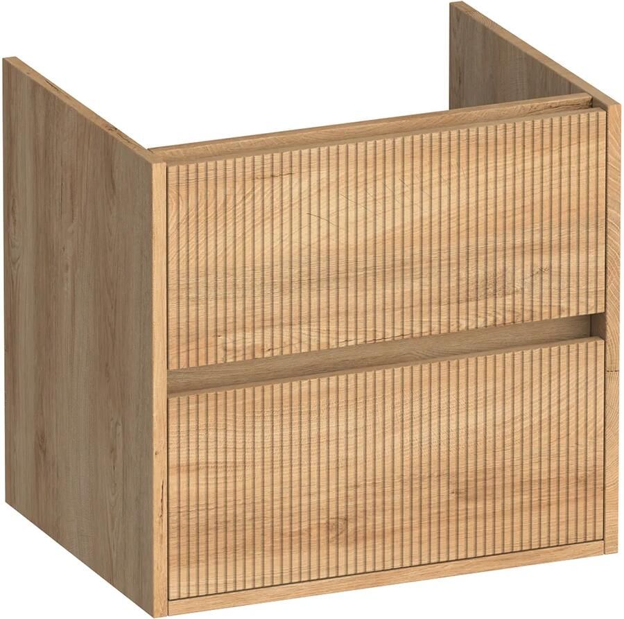 Brauer Adore Wavy onderkast ribbelfront 60cm met 2 softclose lades forest tan