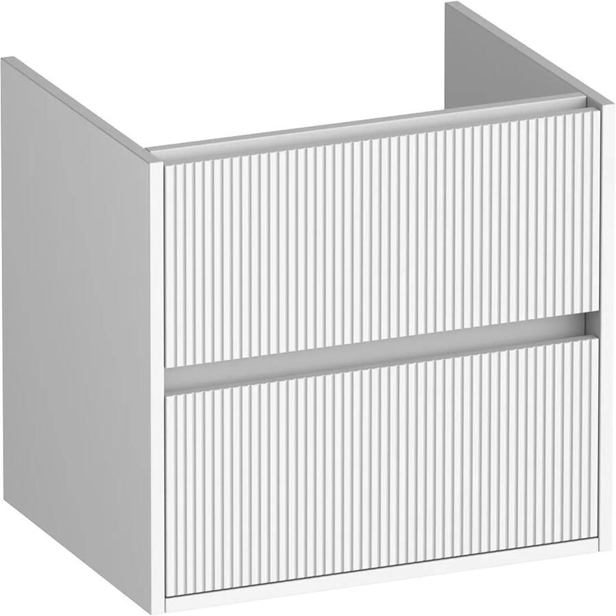 Brauer Adore Wavy onderkast ribbelfront 60cm met 2 softclose lades wit mat