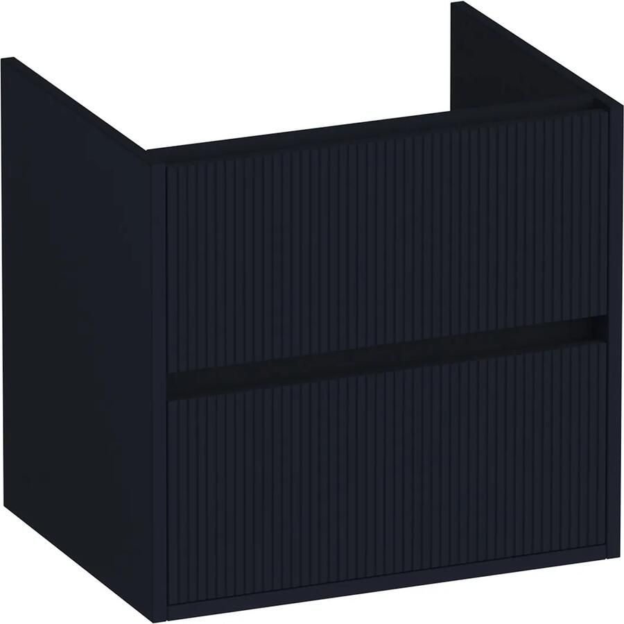 Brauer Adore Wavy onderkast ribbelfront 60cm met 2 softclose lades zwart mat