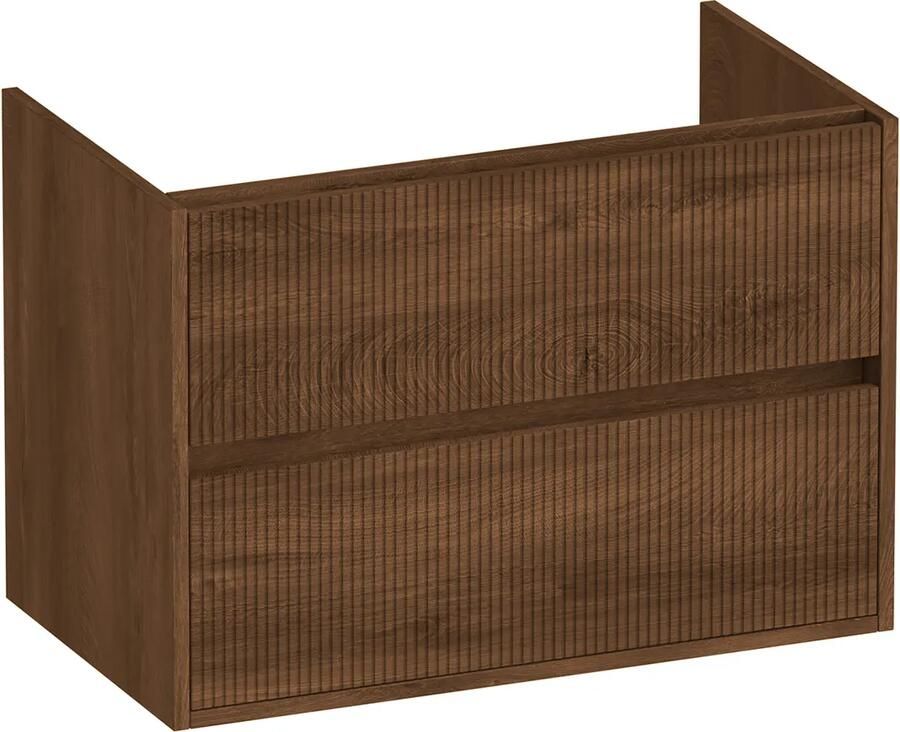 Brauer Adore Wavy onderkast ribbelfront 80cm met 2 softclose lades forest cacao