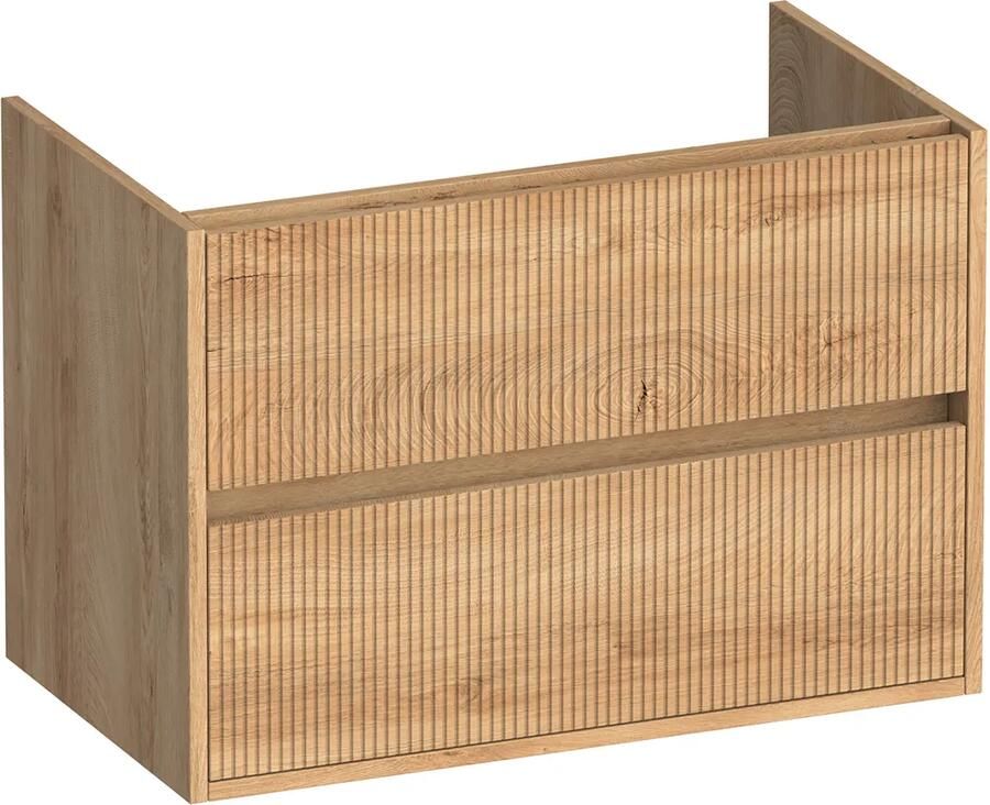 Brauer Adore Wavy onderkast ribbelfront 80cm met 2 softclose lades forest tan
