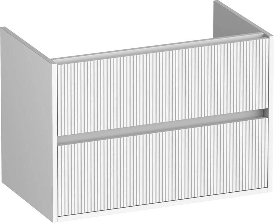 Brauer Adore Wavy onderkast ribbelfront 80cm met 2 softclose lades wit mat