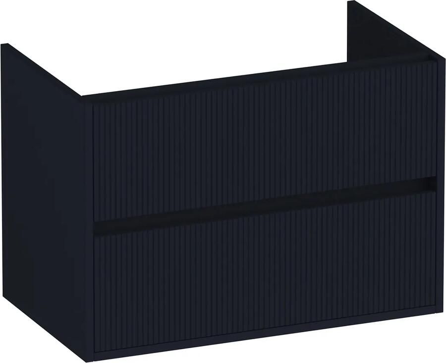 Brauer Adore Wavy onderkast ribbelfront 80cm met 2 softclose lades zwart mat