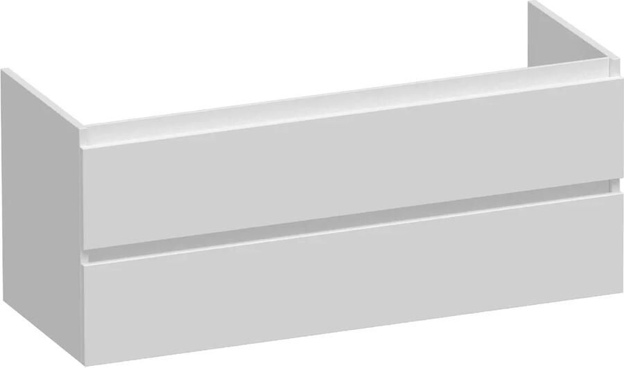 Brauer Joy onderkast 120cm met 2 softclose lades en 2 sifon uitsparingen wit mat