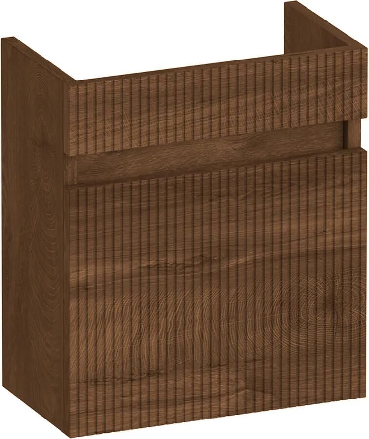 Brauer Joy Wavy fonteinkast ribbelfront 40cm met 1 deur linksdraaiend forest cacao