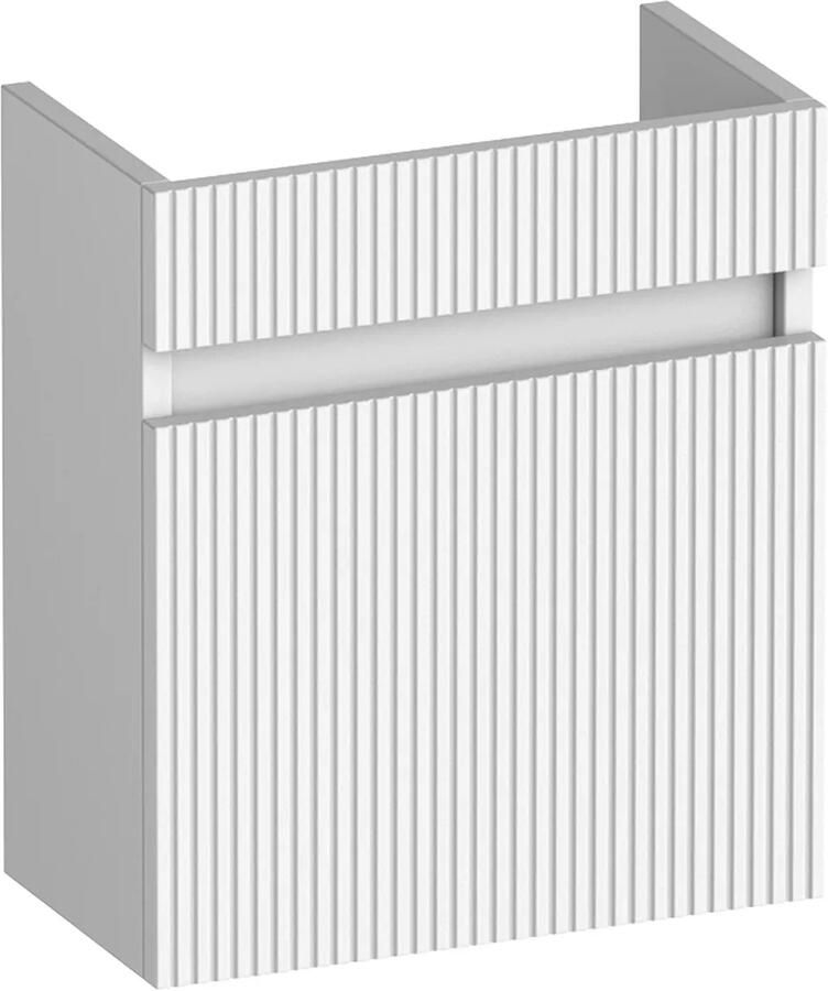 Brauer Joy Wavy fonteinkast ribbelfront 40cm met 1 deur linksdraaiend wit mat