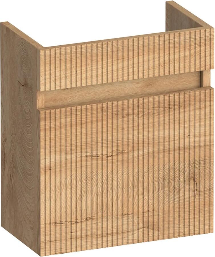 Brauer Joy Wavy fonteinkast ribbelfront 40cm met 1 deur rechtsdraaiend forest tan