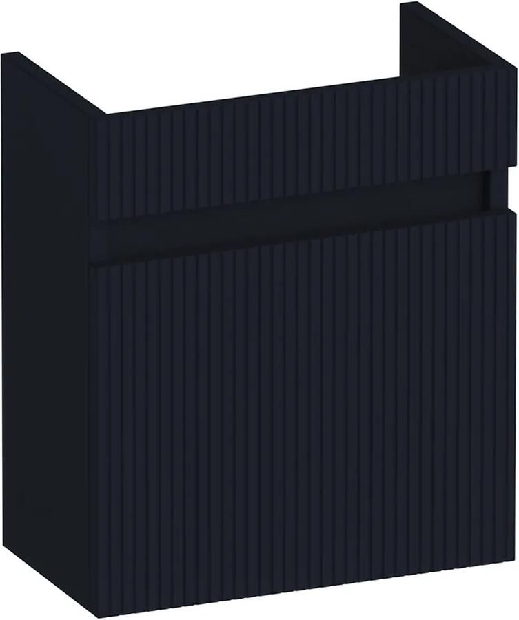 Brauer Joy Wavy fonteinkast ribbelfront 40cm met 1 deur rechtsdraaiend zwart mat