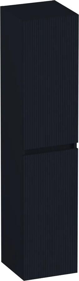 Brauer Joy Wavy hoge kast ribbelfront 160cm zwart mat