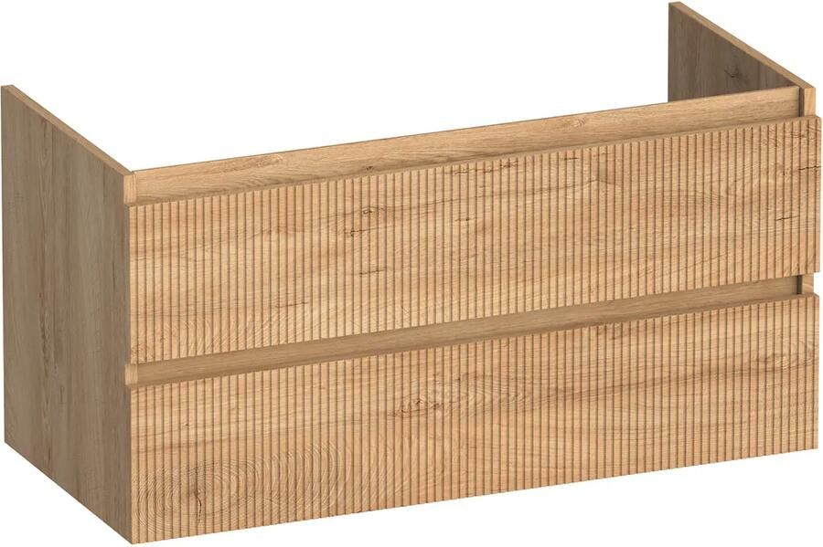 Brauer Joy Wavy onderkast ribbelfront 100cm met 2 softclose lades forest tan
