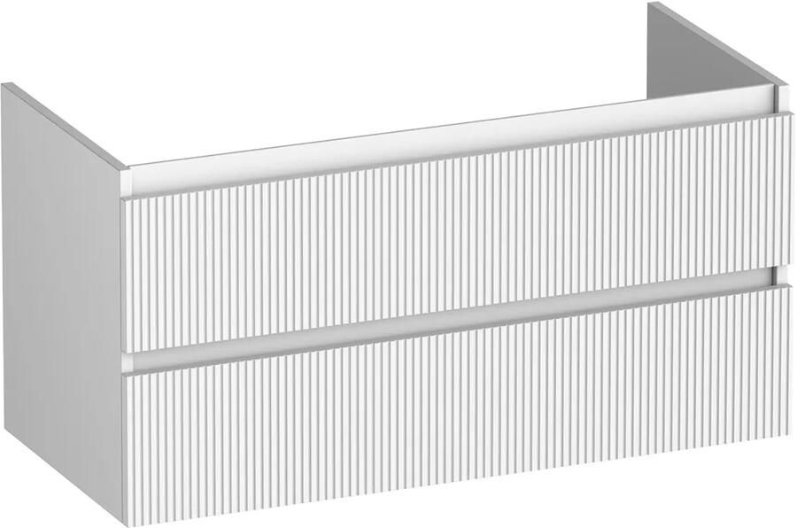 Brauer Joy Wavy onderkast ribbelfront 100cm met 2 softclose lades wit mat