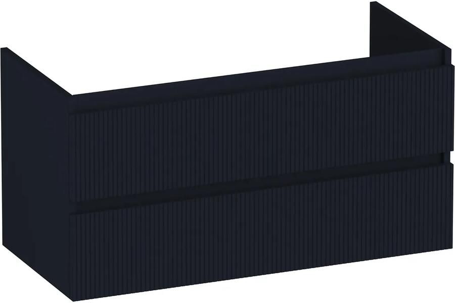 Brauer Joy Wavy onderkast ribbelfront 100cm met 2 softclose lades zwart mat