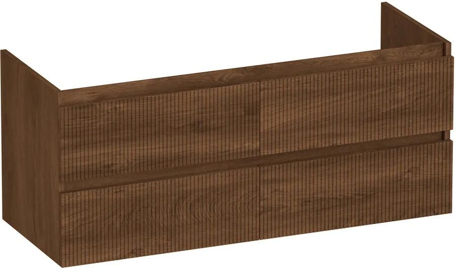 Brauer Joy Wavy onderkast ribbelfront 120cm met 4 softclose lades forest cacao