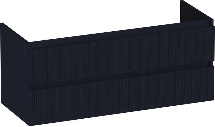 Brauer Joy Wavy onderkast ribbelfront 120cm met 4 softclose lades zwart mat