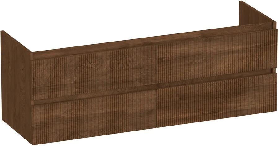 Brauer Joy Wavy onderkast ribbelfront 140cm met 4 softclose lades forest cacao