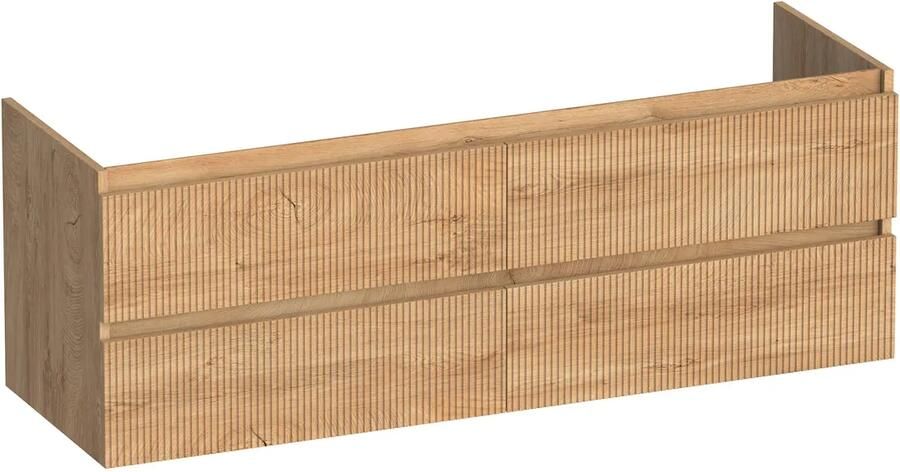 Brauer Joy Wavy onderkast ribbelfront 140cm met 4 softclose lades forest tan
