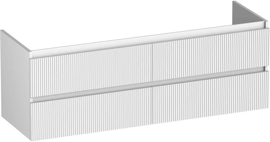 Brauer Joy Wavy onderkast ribbelfront 140cm met 4 softclose lades wit mat