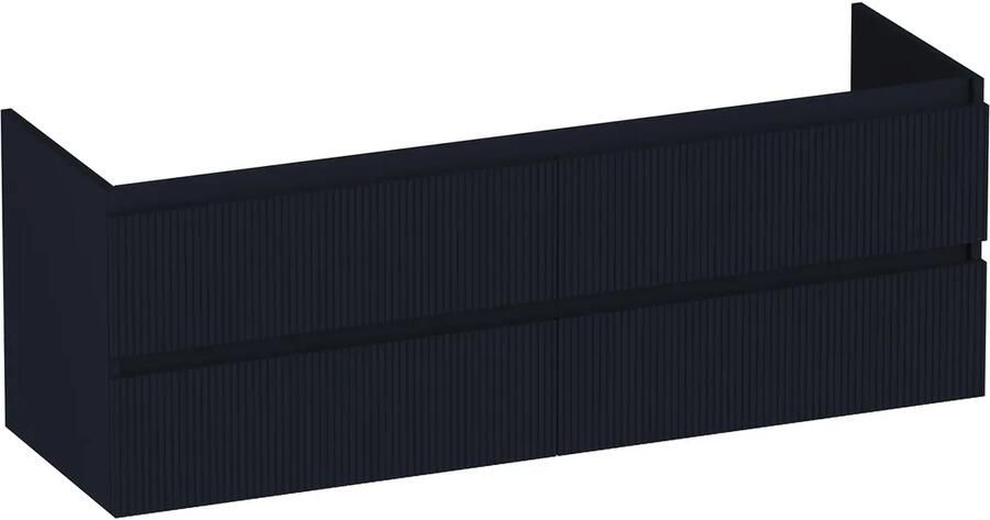 Brauer Joy Wavy onderkast ribbelfront 140cm met 4 softclose lades zwart mat