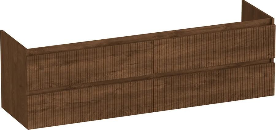 Brauer Joy Wavy onderkast ribbelfront 160cm met 4 softclose lades forest cacao