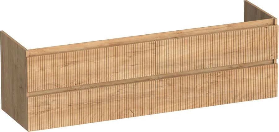 Brauer Joy Wavy onderkast ribbelfront 160cm met 4 softclose lades forest tan