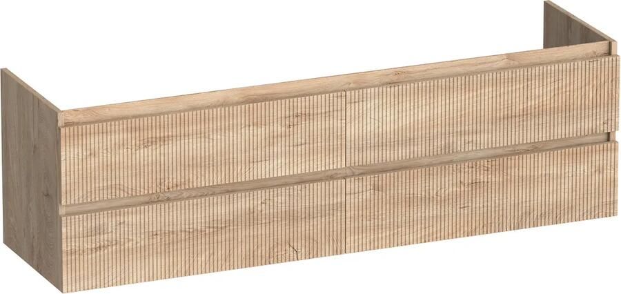 Brauer Joy Wavy onderkast ribbelfront 160cm met 4 softclose lades forest wheat