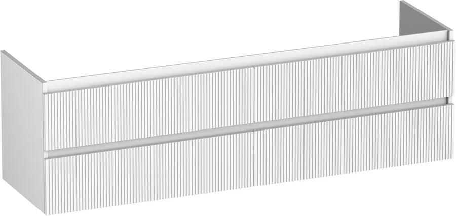 Brauer Joy Wavy onderkast ribbelfront 160cm met 4 softclose lades wit mat