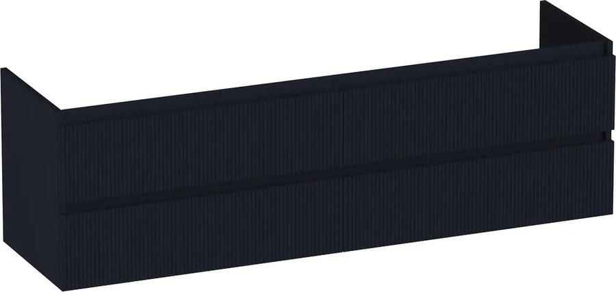 Brauer Joy Wavy onderkast ribbelfront 160cm met 4 softclose lades zwart mat