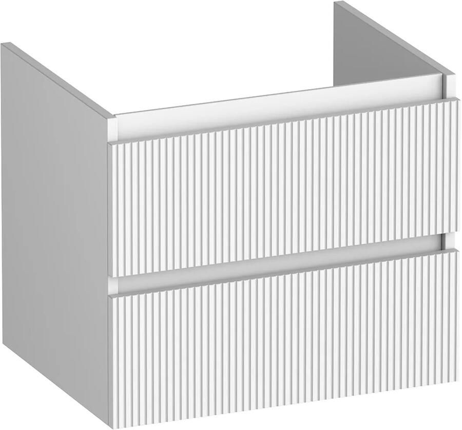 Brauer Joy Wavy onderkast ribbelfront 60cm met 2 softclose lades wit mat