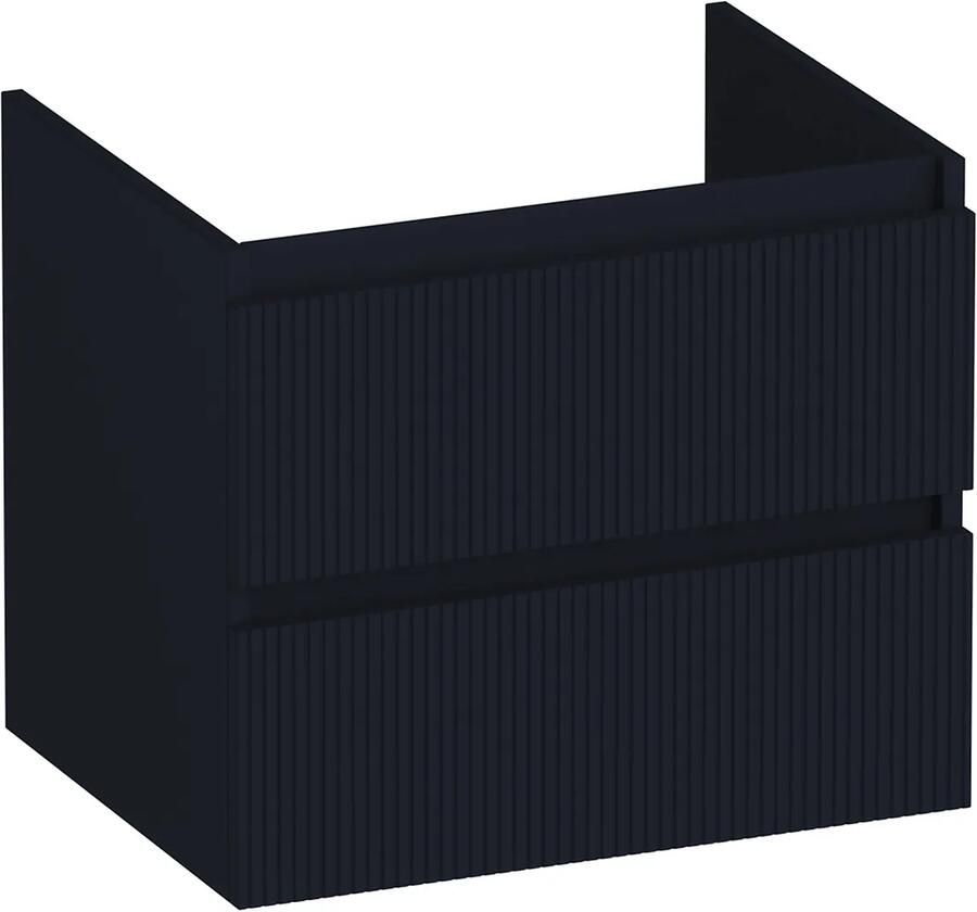 Brauer Joy Wavy onderkast ribbelfront 60cm met 2 softclose lades zwart mat