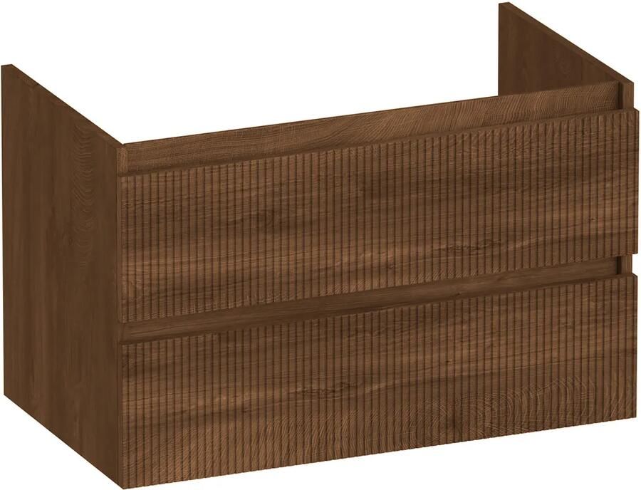 Brauer Joy Wavy onderkast ribbelfront 80cm met 2 softclose lades forest cacao
