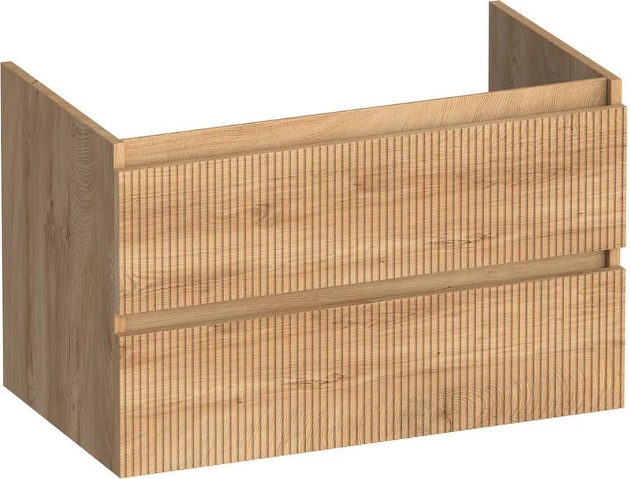 Brauer Joy Wavy onderkast ribbelfront 80cm met 2 softclose lades forest tan
