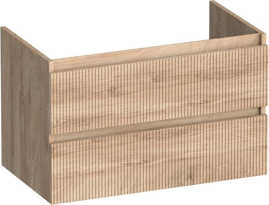 Brauer Joy Wavy onderkast ribbelfront 80cm met 2 softclose lades forest wheat