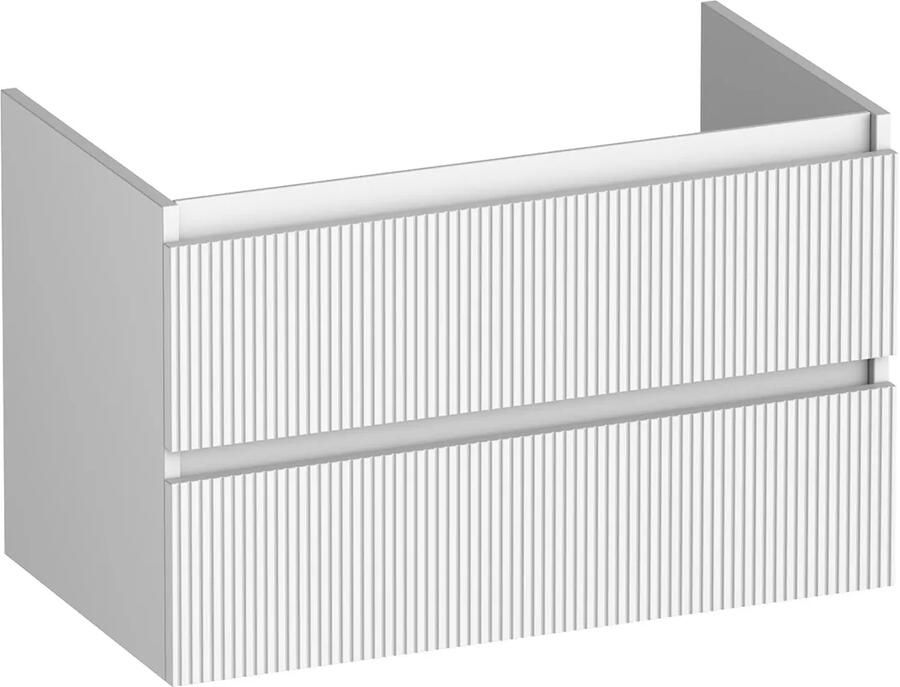 Brauer Joy Wavy onderkast ribbelfront 80cm met 2 softclose lades wit mat