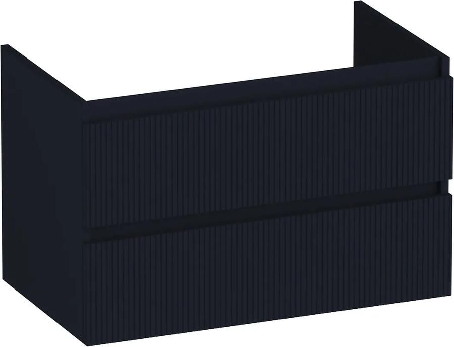Brauer Joy Wavy onderkast ribbelfront 80cm met 2 softclose lades zwart mat