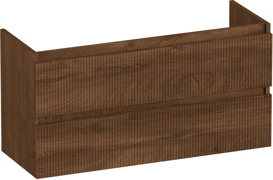Brauer Joy Wavy onderkast ribbelfront ondiep 100cm met 2 softclose lades forest cacao