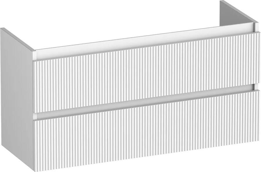 Brauer Joy Wavy onderkast ribbelfront ondiep 100cm met 2 softclose lades wit mat
