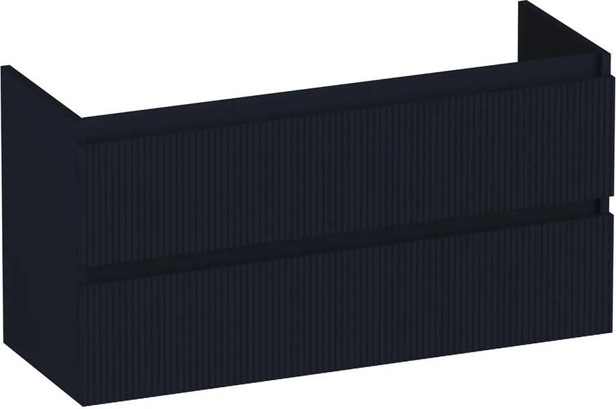 Brauer Joy Wavy onderkast ribbelfront ondiep 100cm met 2 softclose lades zwart mat